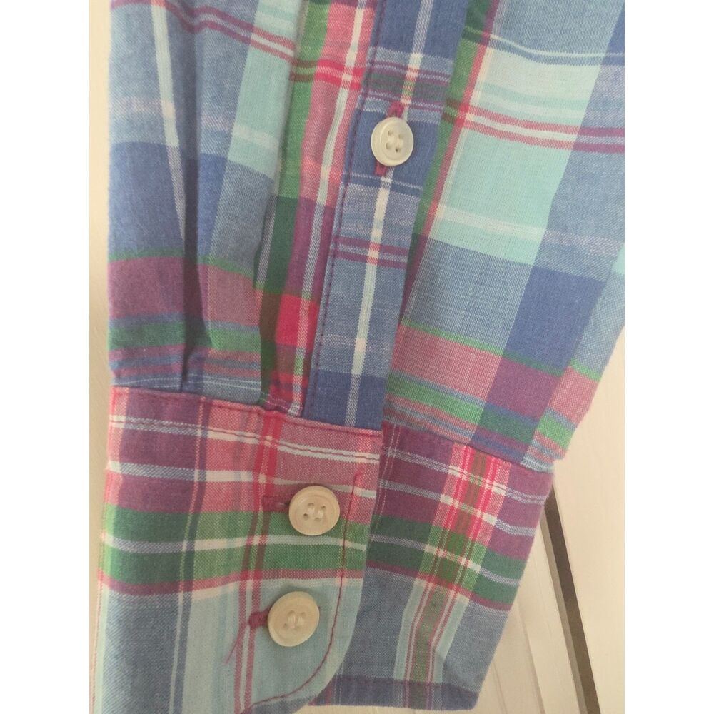 J.Crew Women's Colorful Plaid Button Down Shirt Size M Description